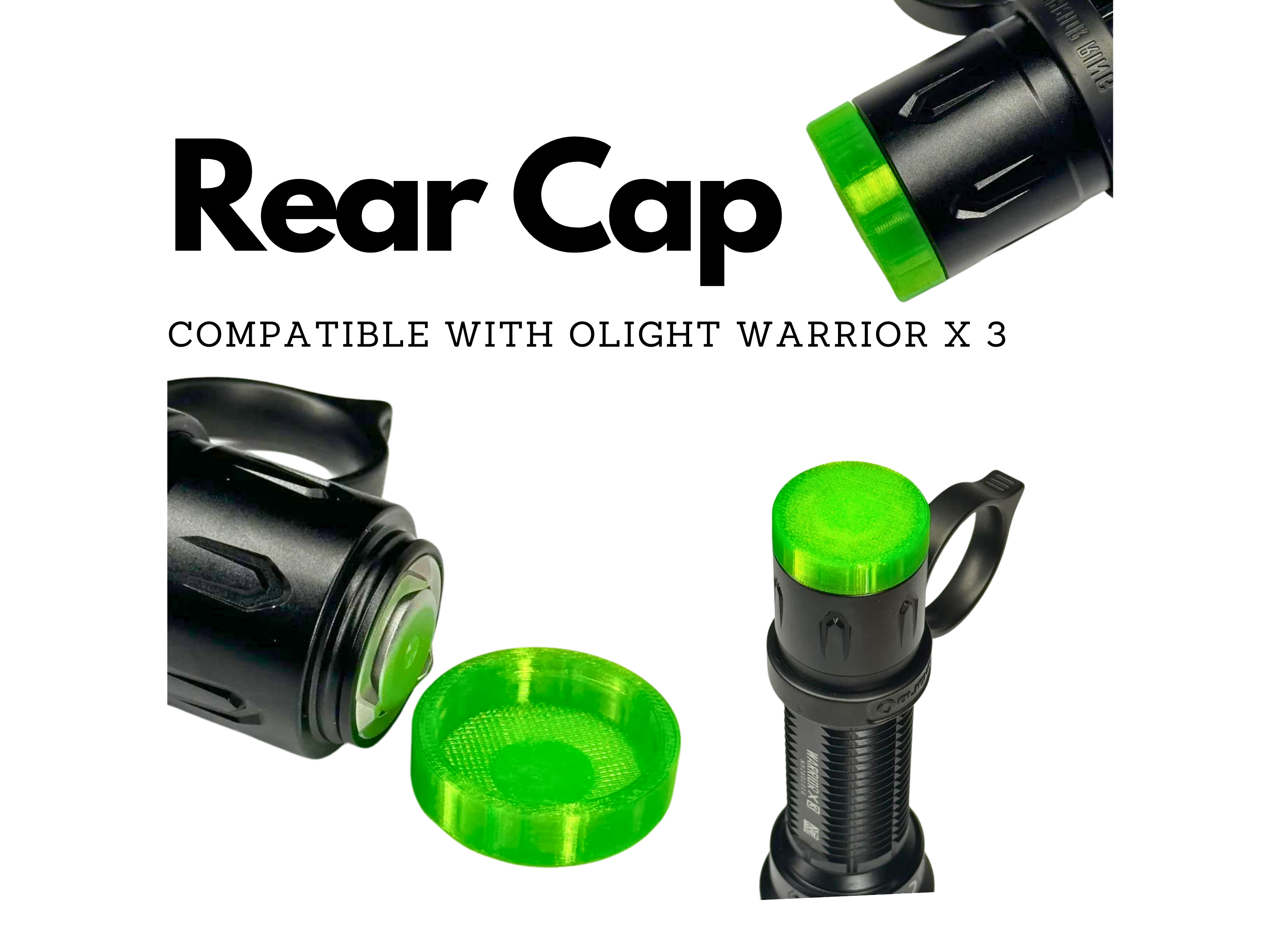 Rear cap compatible with Olight Warrior X 3