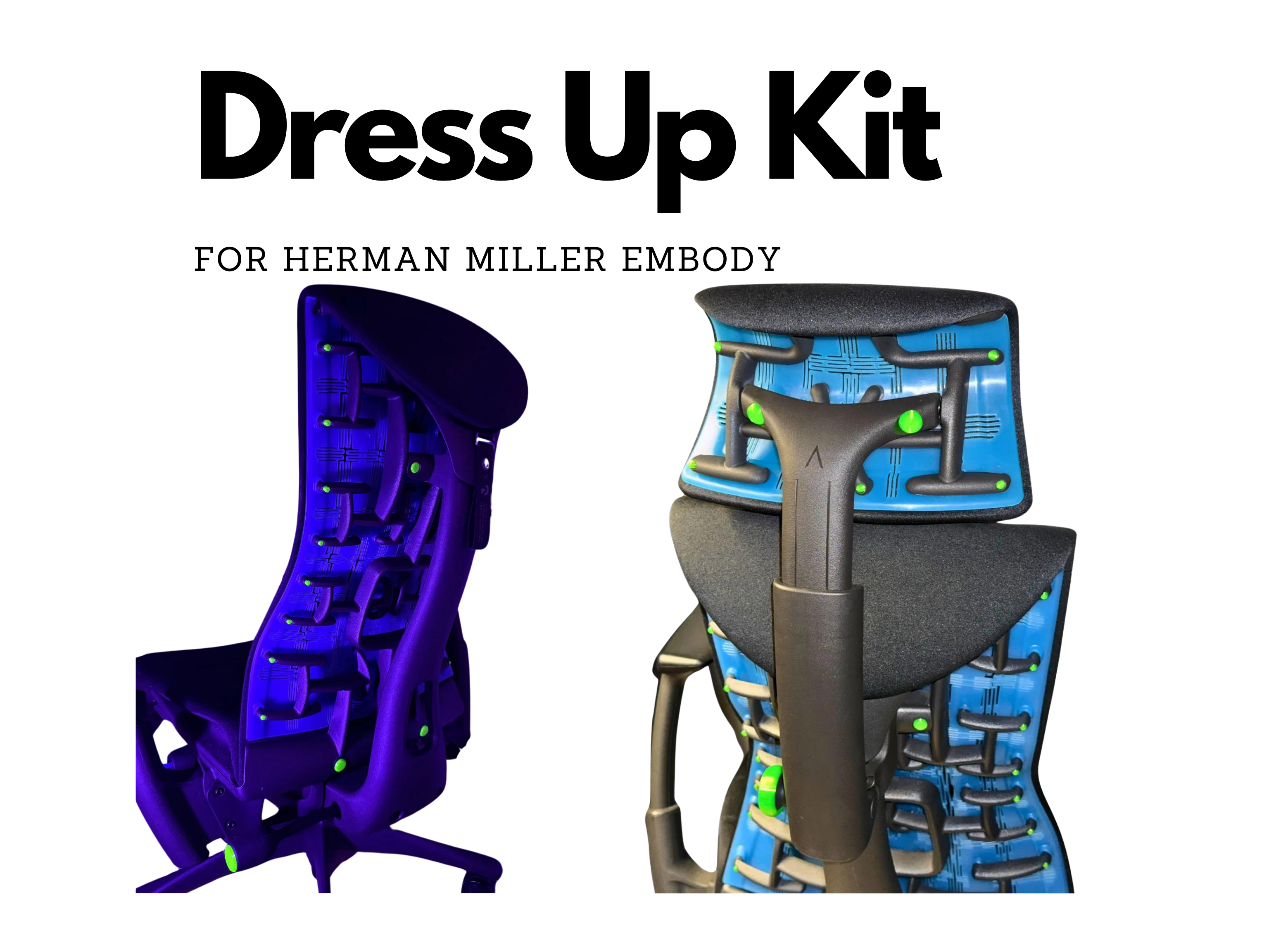 21 Piece Dress-Up Kit for Herman Miller Embody Chair Add Color and Style to Your Gaming Chair