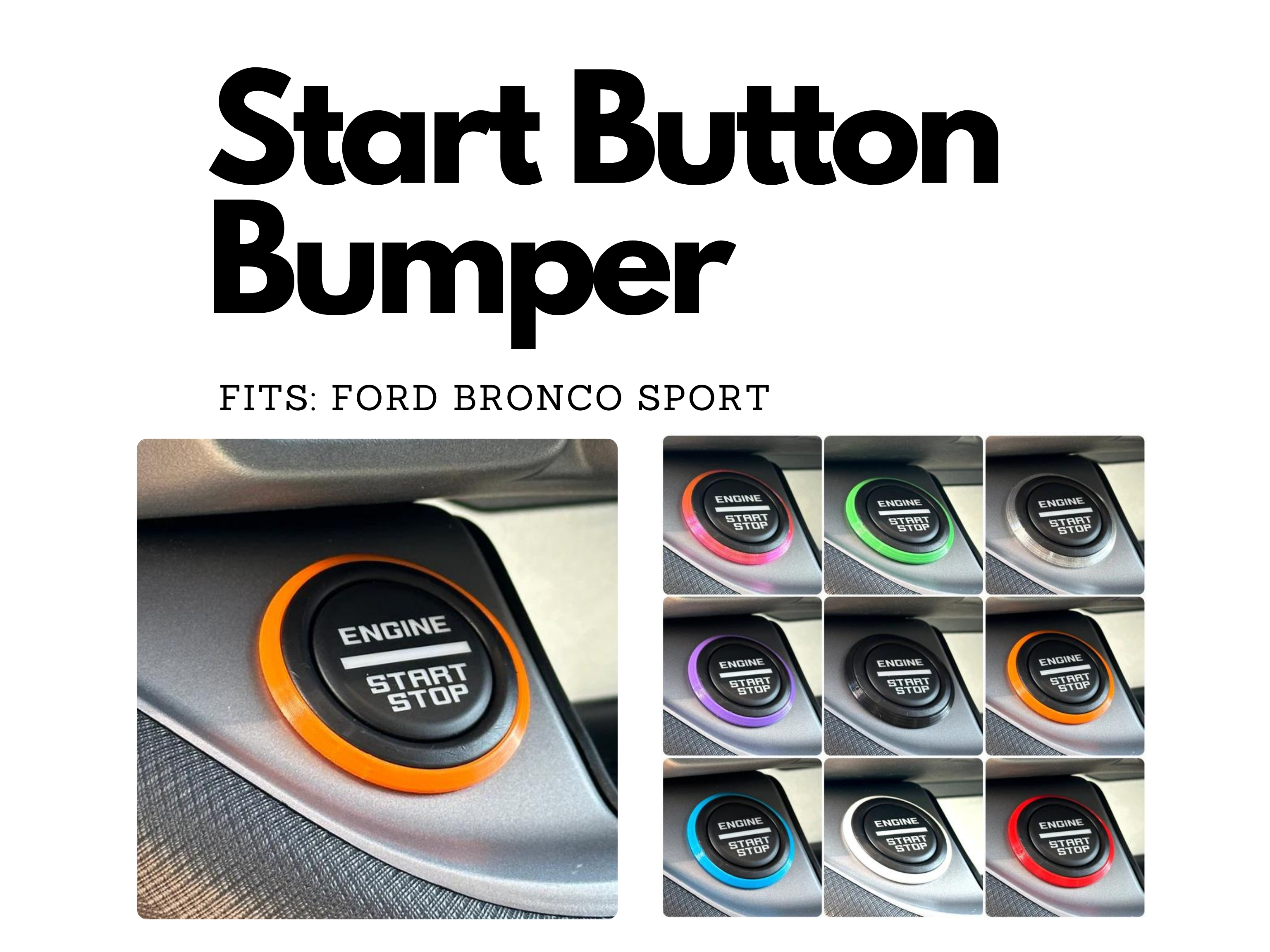 Start Button Bumper for Ford Bronco Sport 2021-2023 Add Color To Your Start Button