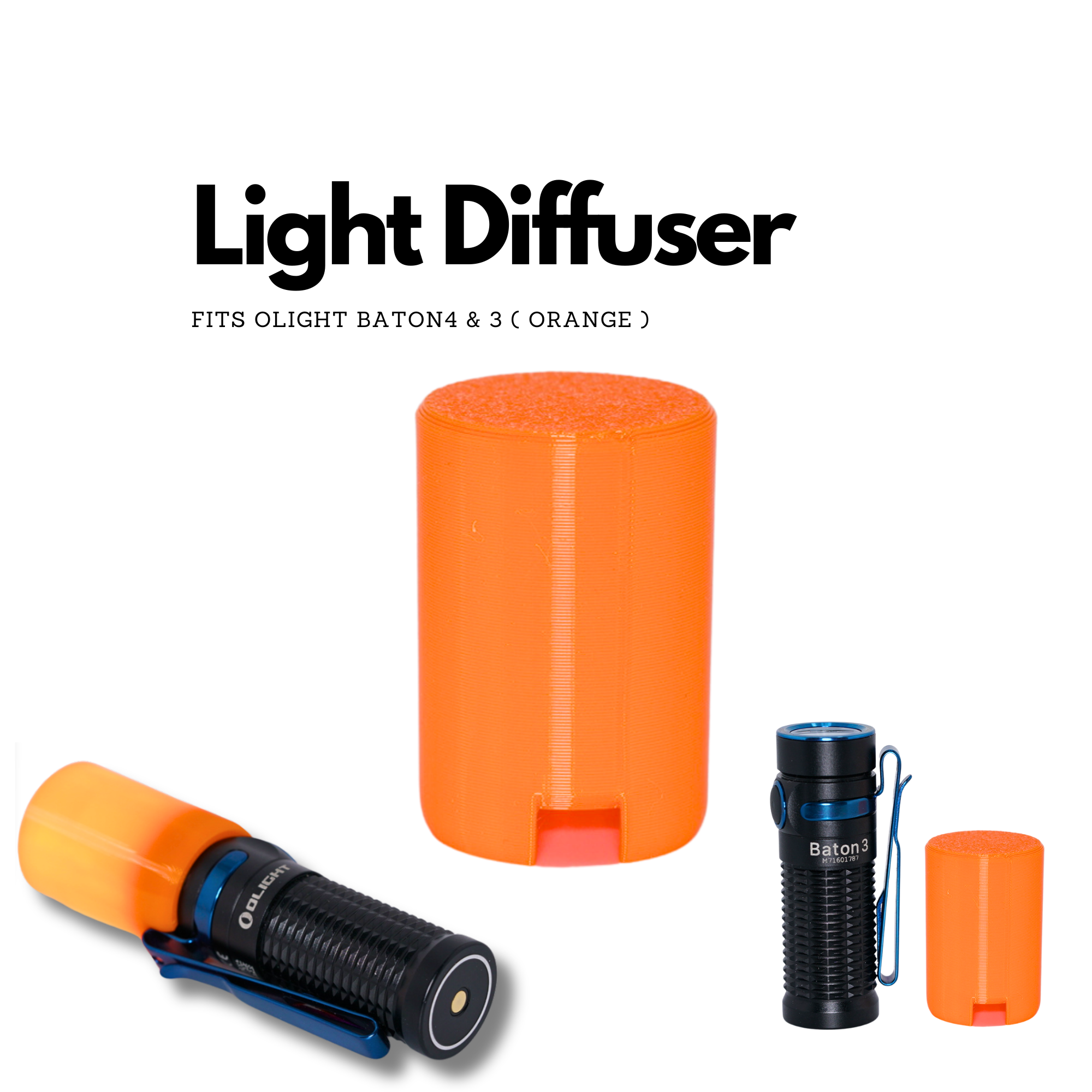Soft Flexible Diffuser compatible with Olight Baton3 Baton4