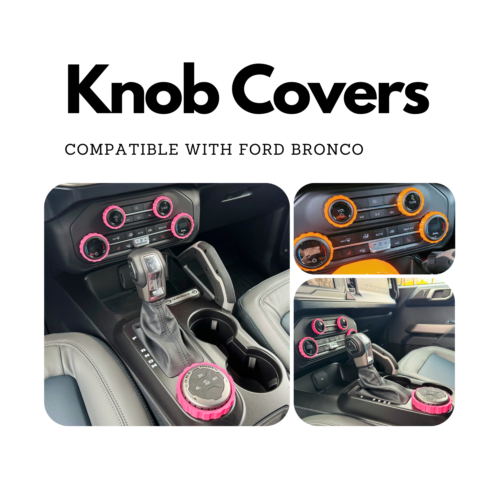 Knobs Set for Ford Bronco Includes AC Radio GOAT Lamp Knobs - Fits Full Size Bronco 2021, 22, 23 ford bronco interior accessories